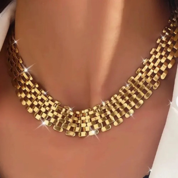 Chunky Necklace Choker Necklace for Women Dainty Gold Necklace Stack 90s Punk - Picture 2 of 6